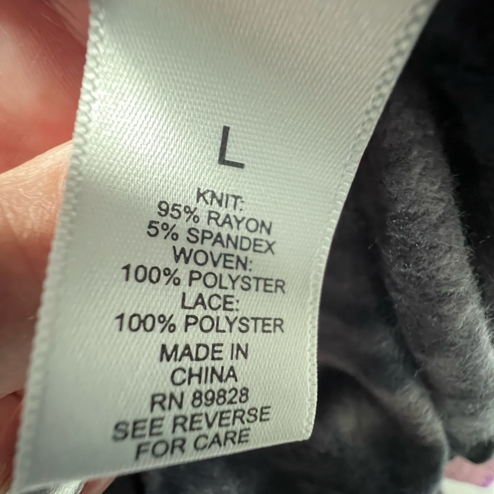 LOGO by Lori Goldstein Purple and Gray Cardigan Featuring Sheer Hem & Open Back. - Picture 12 of 15